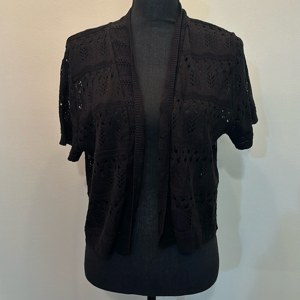 Black Knit Cardigan Women’s Size‎ L Made in USA